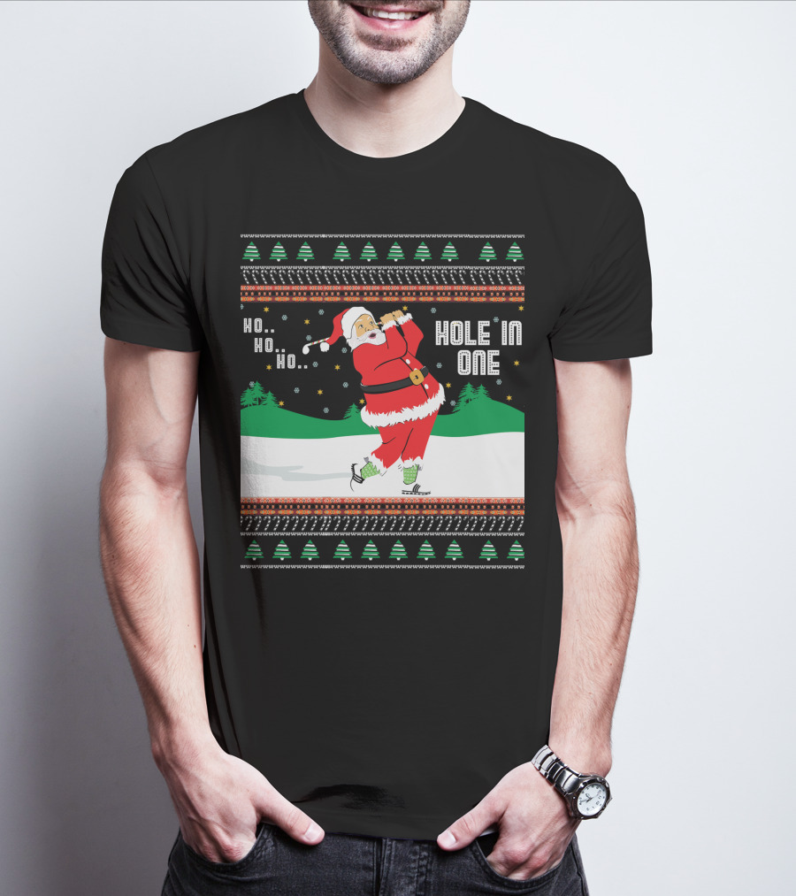 Ho Ho Ho Santa Hole In One Golf Jumper T-Shirt