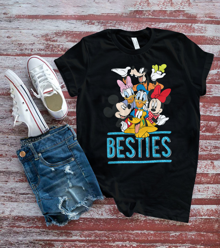 Disney Besties Mickey Minnie Donald Daisy Goofy Pluto T-Shirt