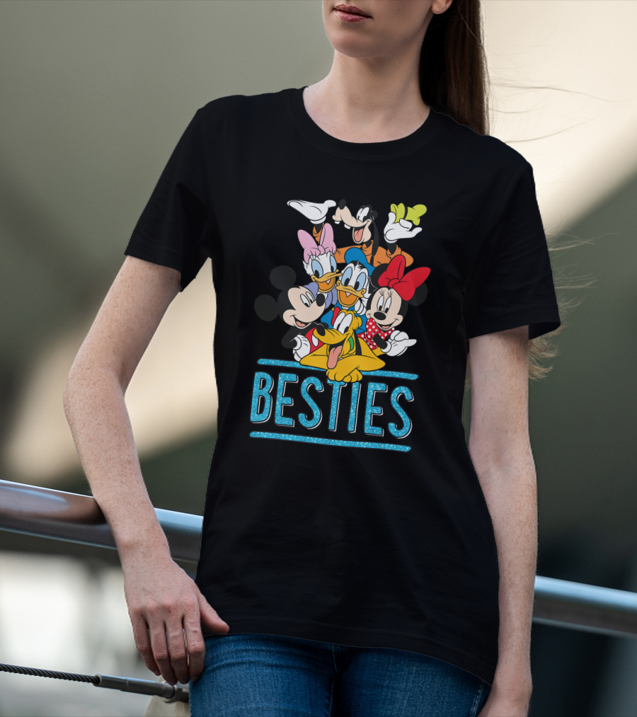 Disney Besties Mickey Minnie Donald Daisy Goofy Pluto T-Shirt