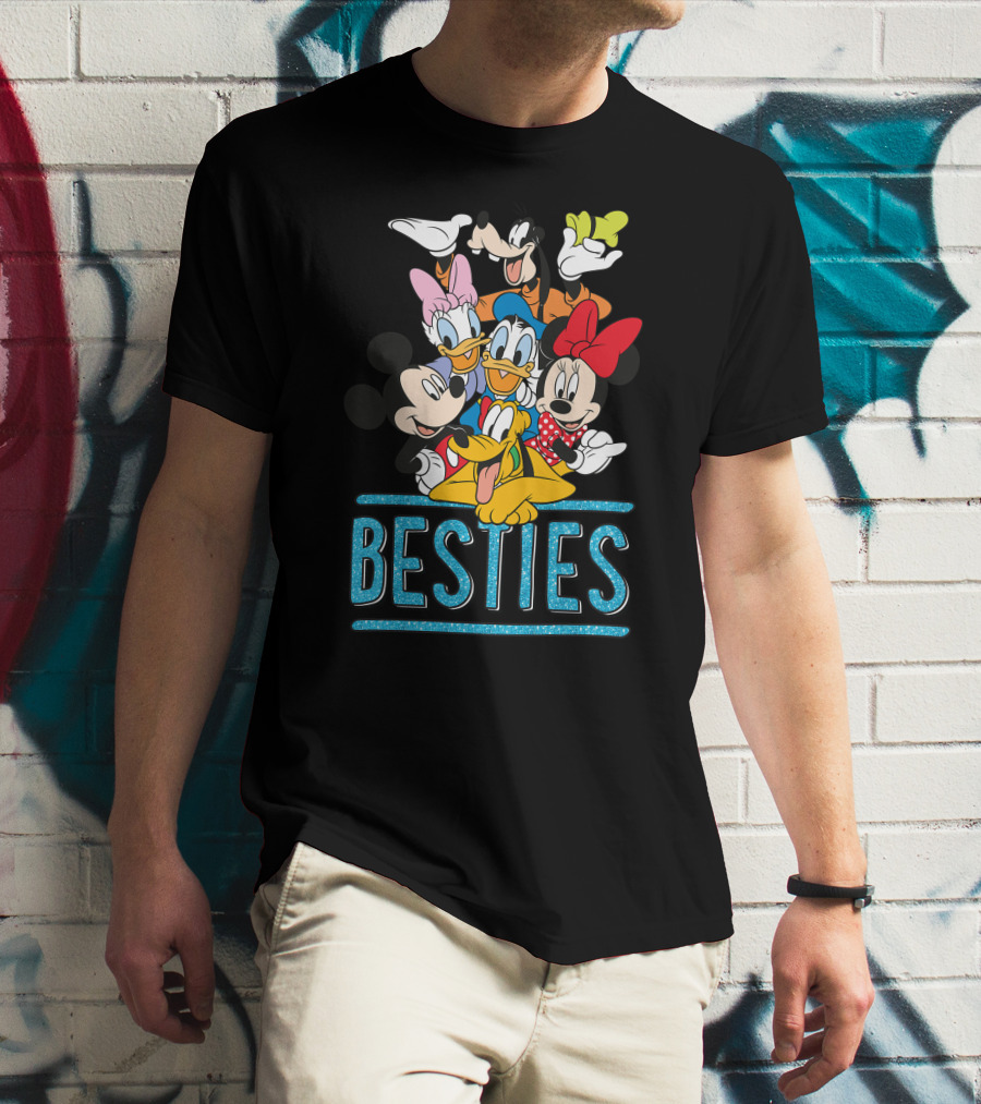 Disney Besties Mickey Minnie Donald Daisy Goofy Pluto T-Shirt