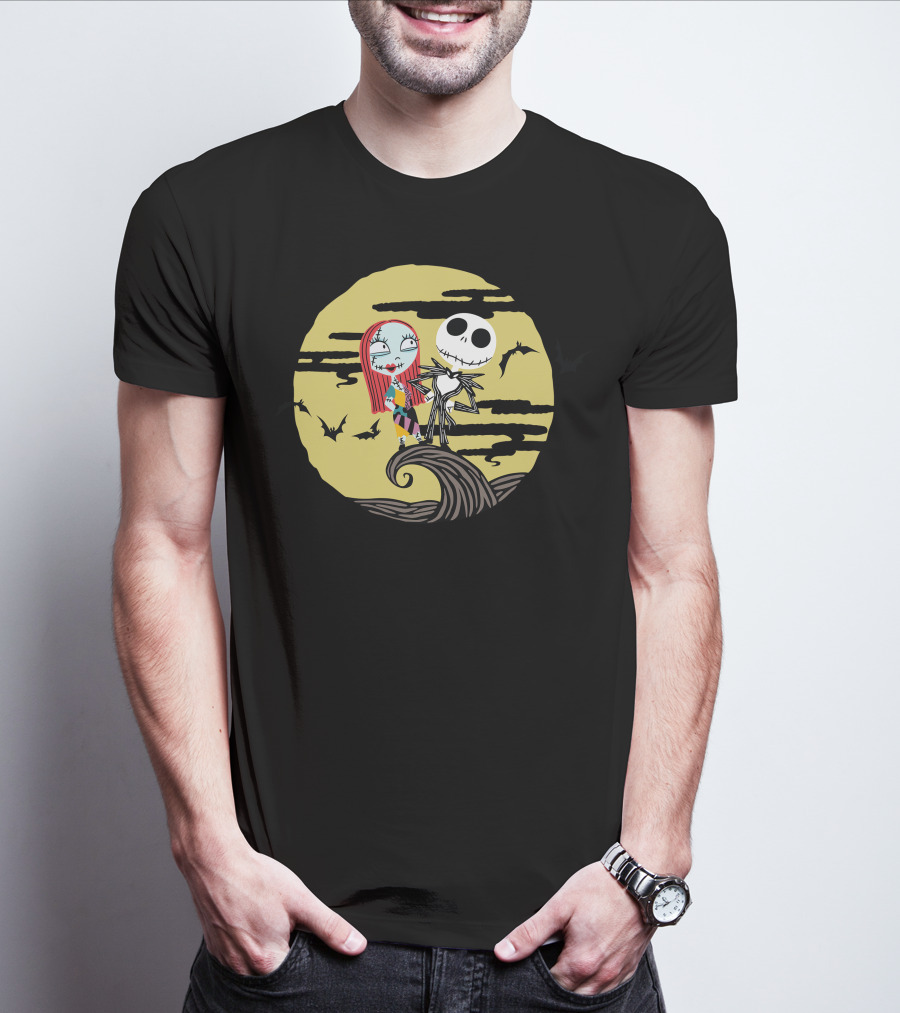 Disney Jack And Sally Moment Halloween Moon Scene T-Shirt