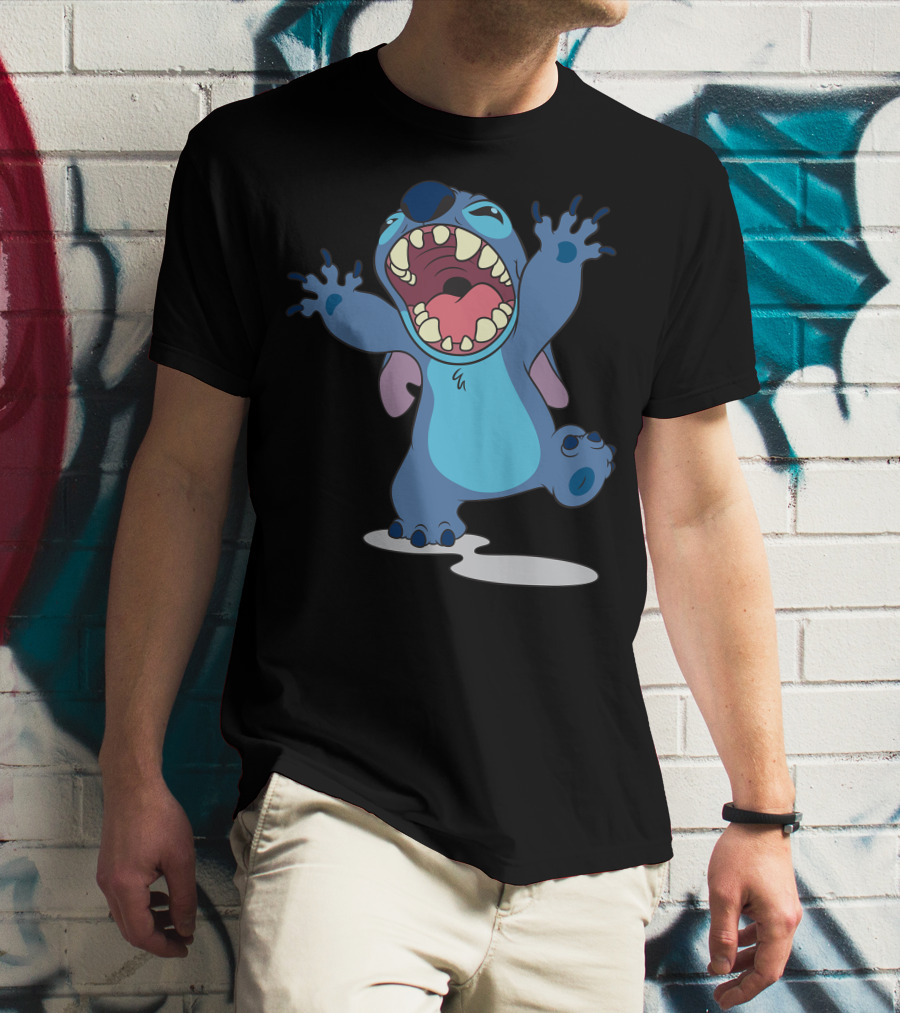 Disney Lilo And Stitch Energetic Roar Character Image T-Shirt