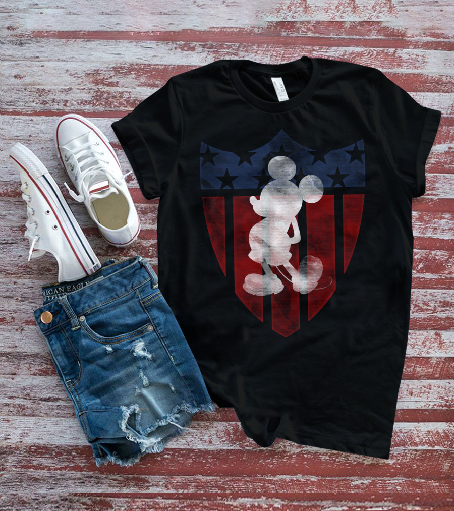 Vintage Disney Mickey Mouse Americana Shield T-Shirt