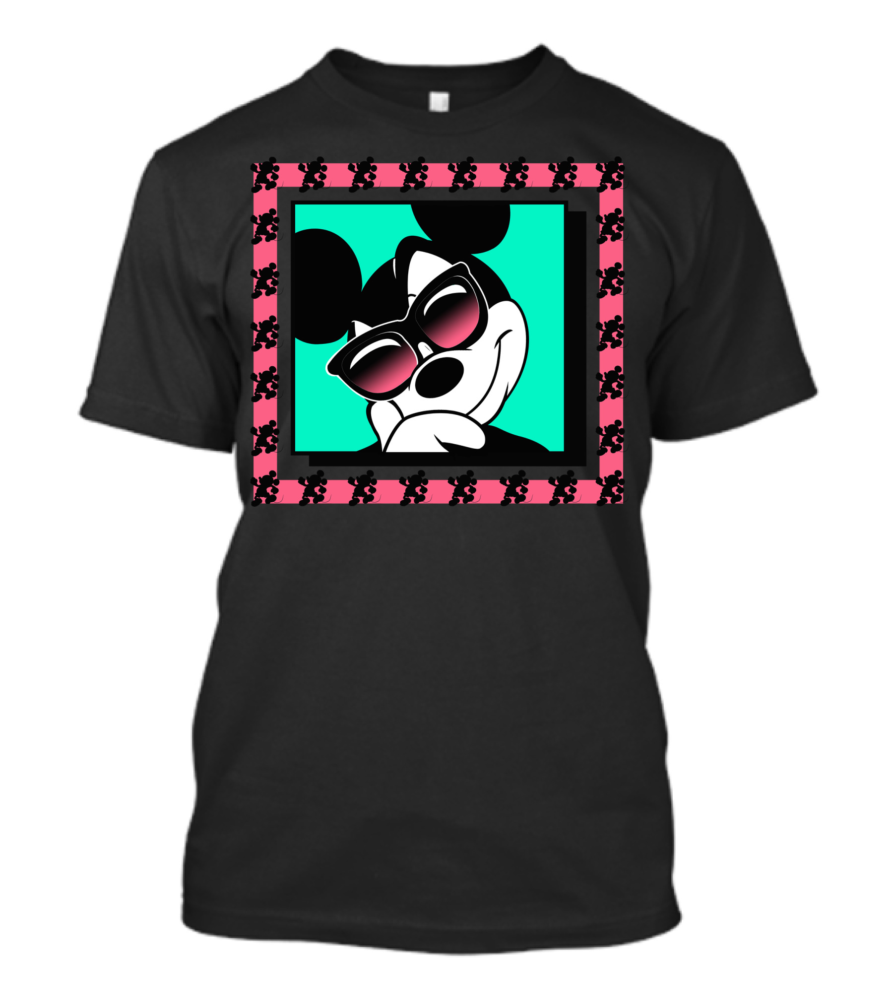 Mickey Mouse Cool Shades Neon Border T-Shirt