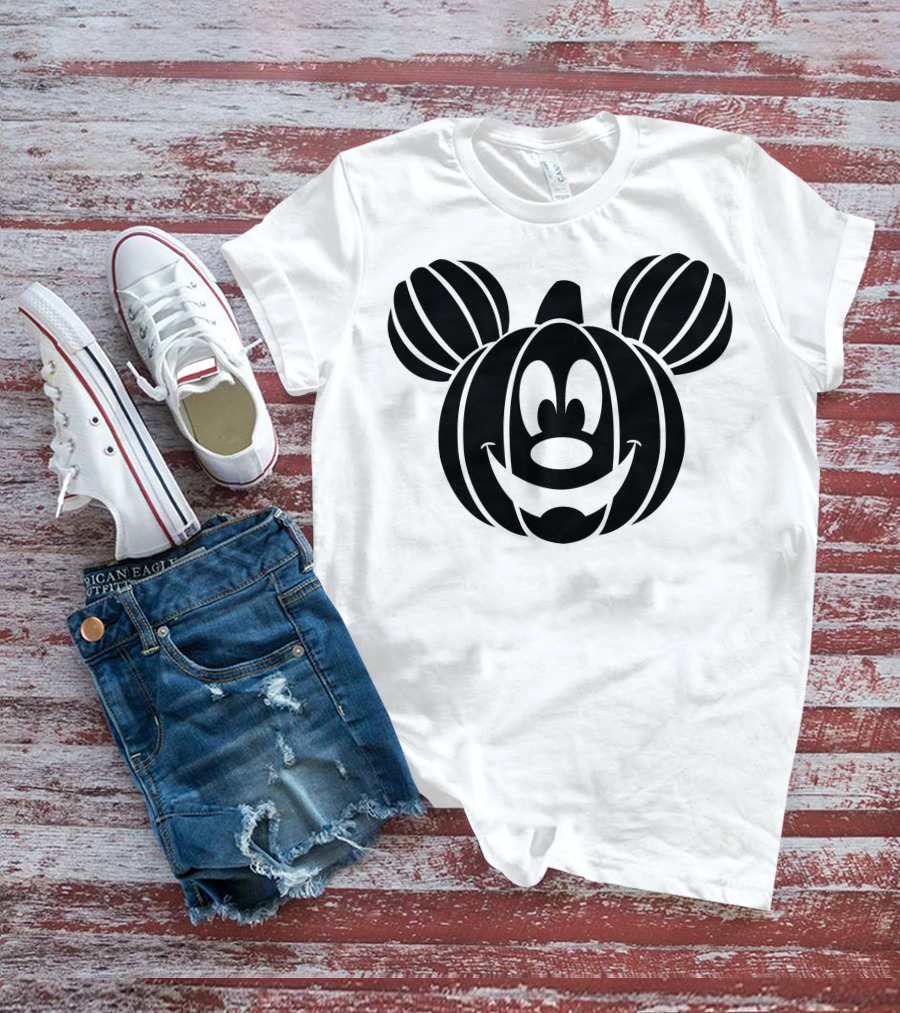 Disney Mickey Mouse Halloween Pumpkin Face T-Shirt