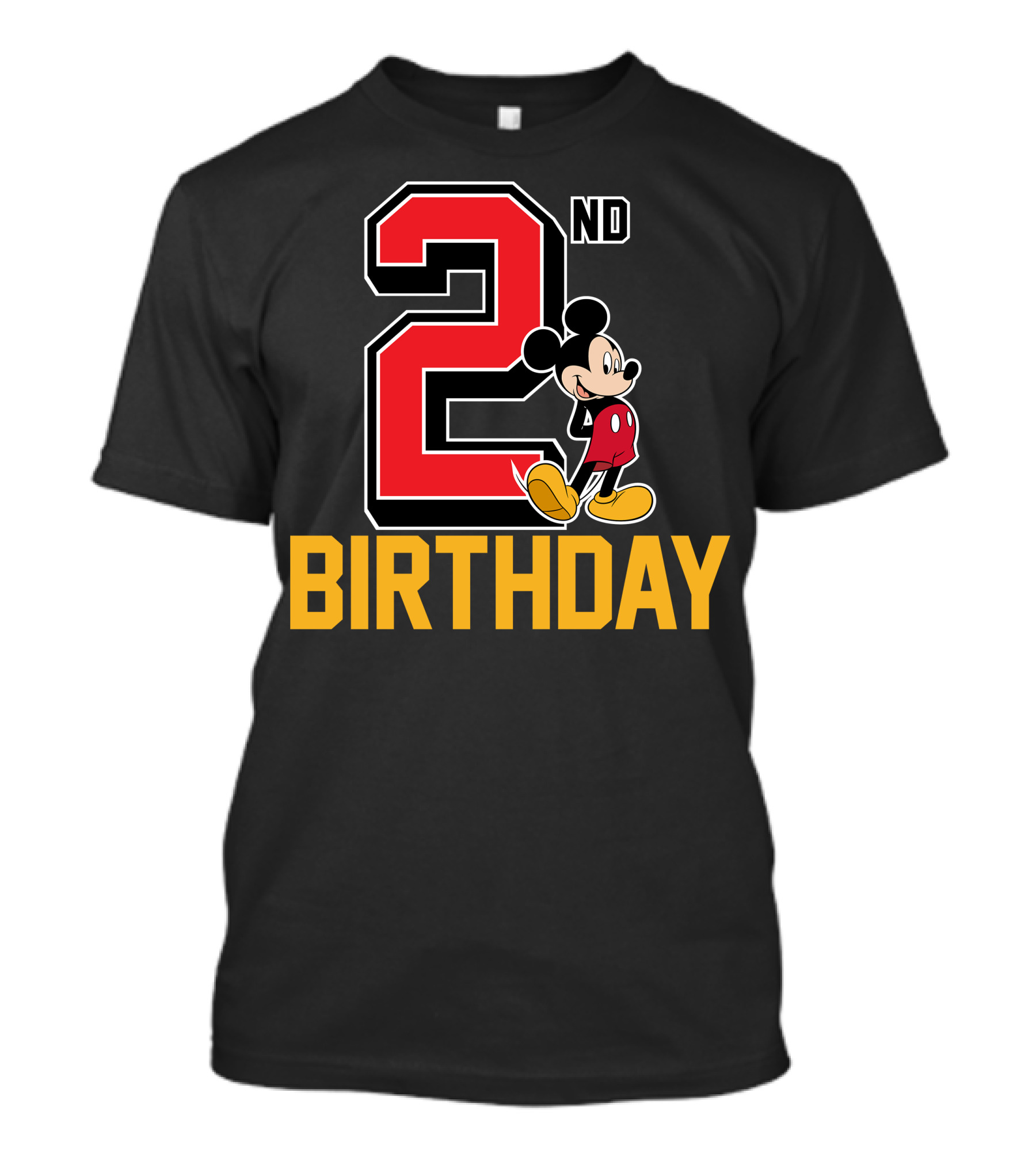 Mickey Mouse 2nd Birthday Celebration With Disney Themes T-Shirt