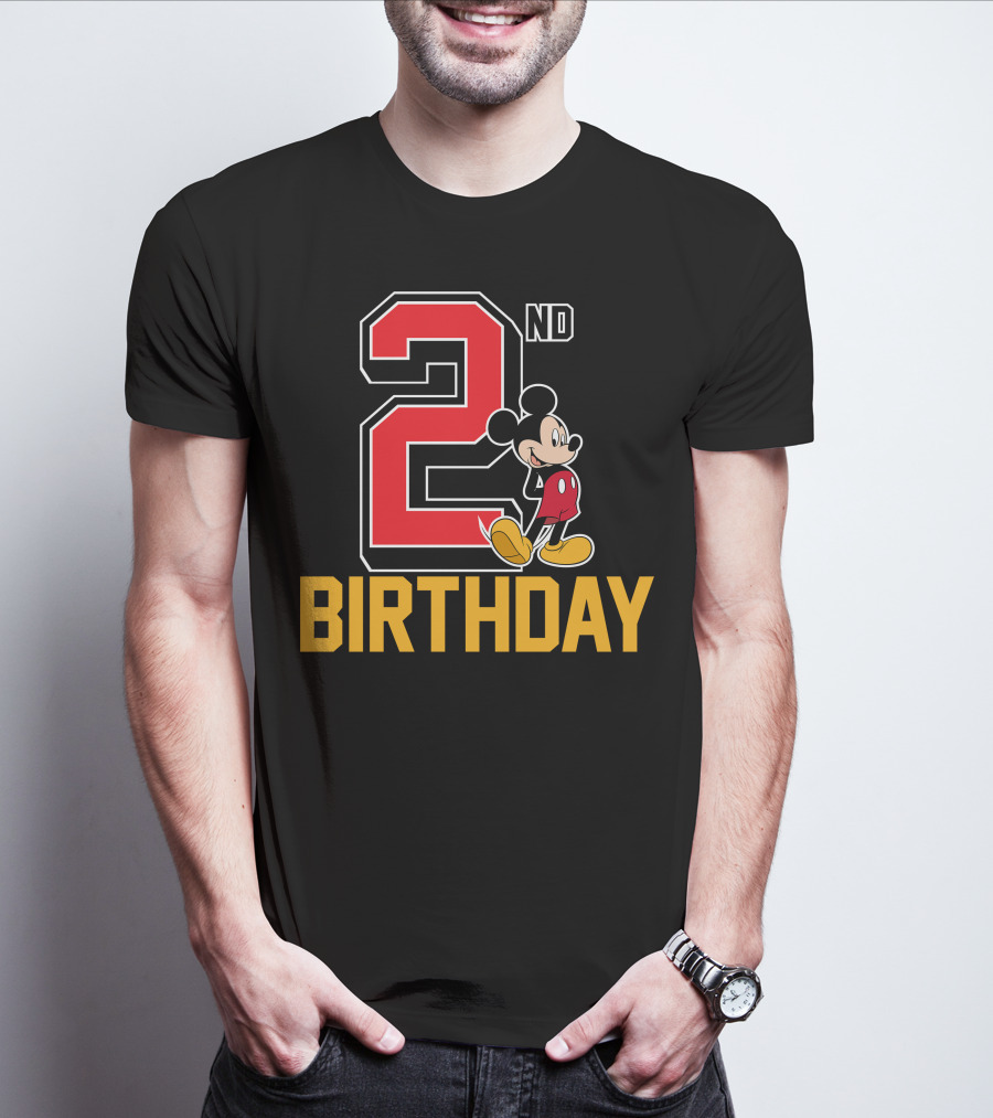 Mickey Mouse 2nd Birthday Celebration With Disney Themes T-Shirt