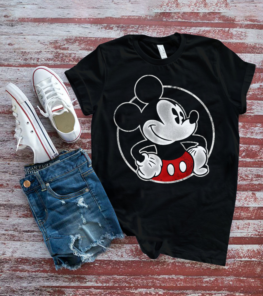 Disney Mickey Mouse Classic Retro Circle T-Shirt
