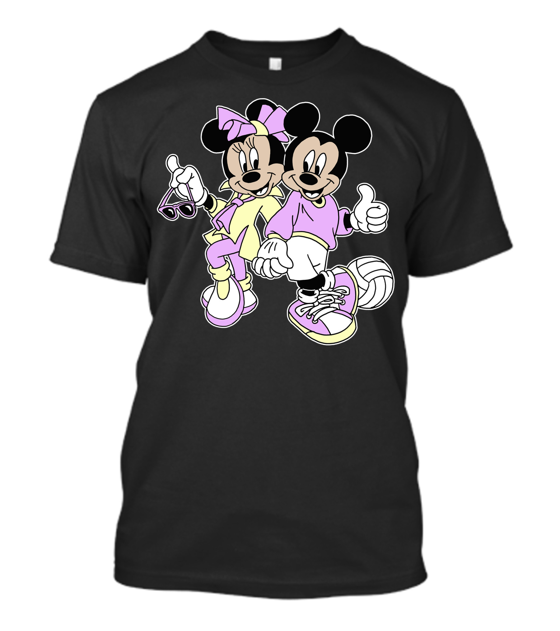Disney Mickey Mouse Minnie Mouse 80s Fashion T-Shirt