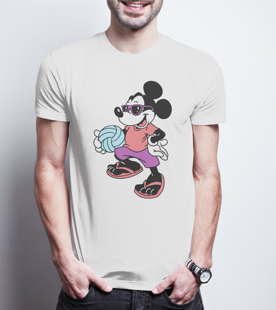 Disney Mickey Mouse Sunglasses Volleyball Playa Vibes T-Shirt
