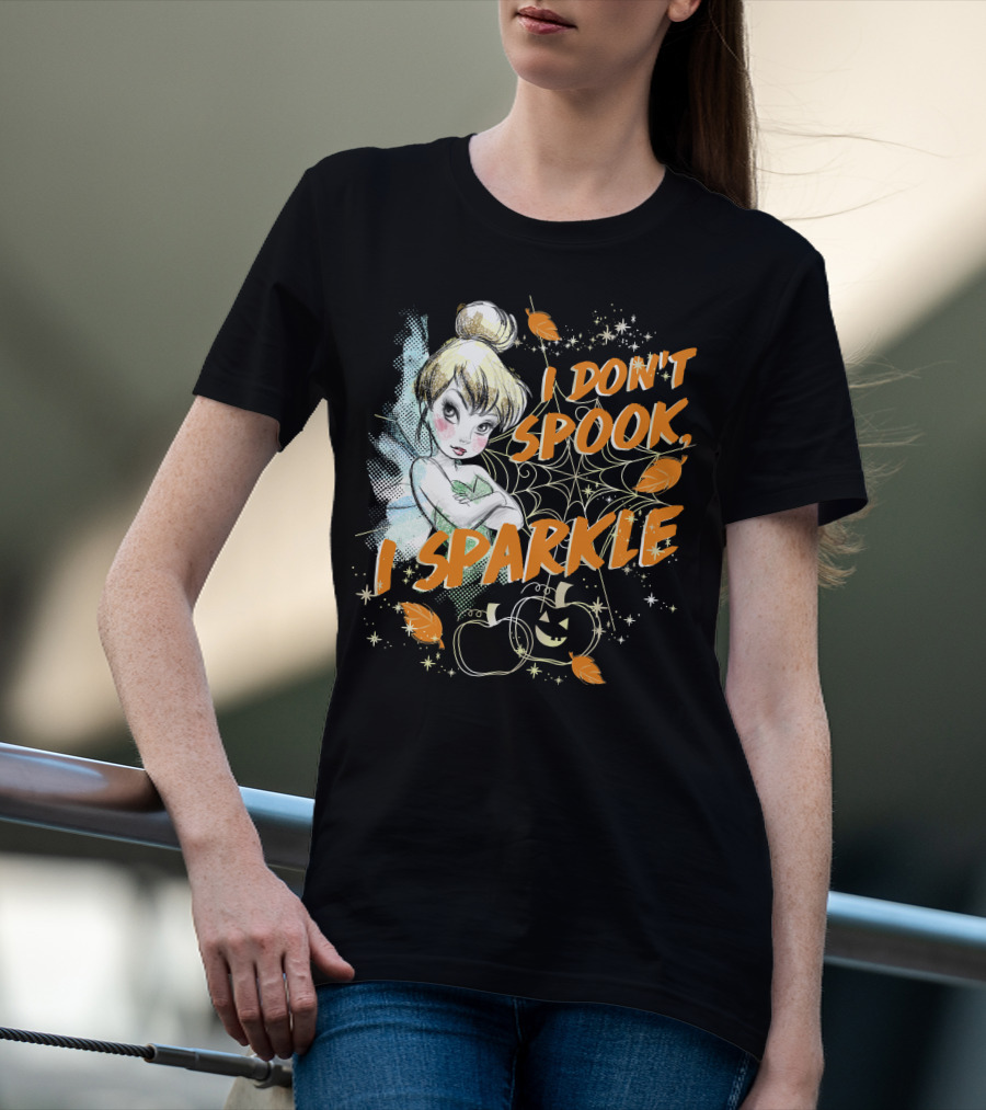 I Don't Spook I Sparkle Disney Peter Pan Tinkerbell Halloween T-Shirt