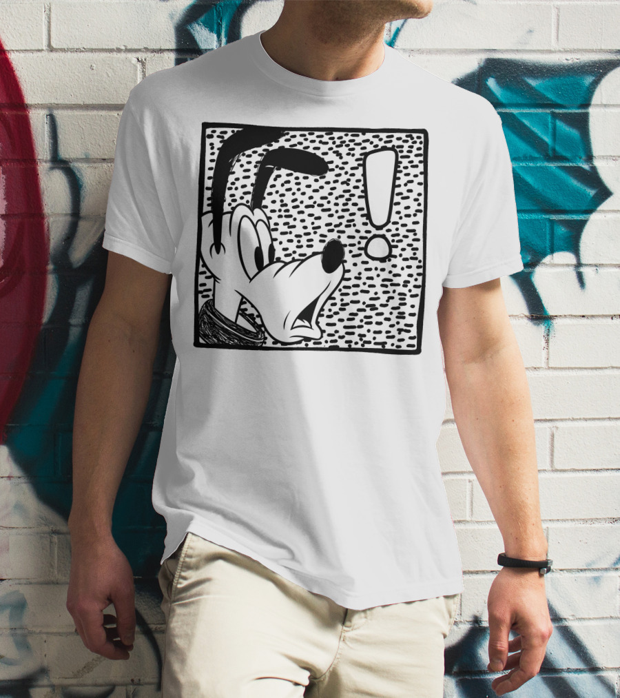 Disney Pluto Shocked Exclamation Point Reaction T-Shirt