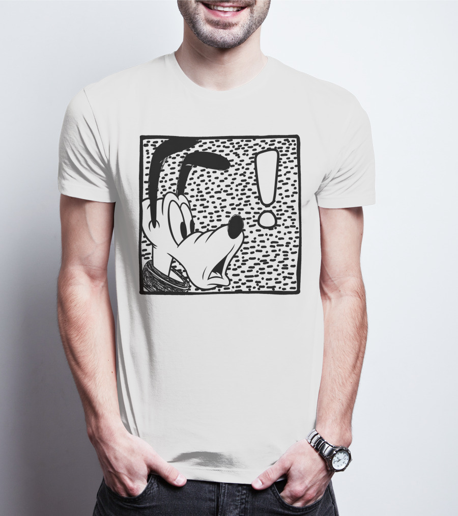 Disney Pluto Shocked Exclamation Point Reaction T-Shirt