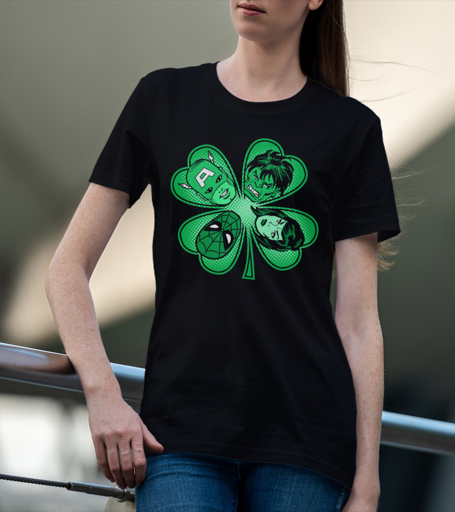 Marvel Avengers Shamrock Captain Spider Hulk Widow T-Shirt