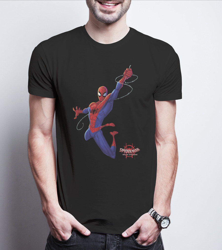 Spider-Man Into The Spider-Verse Classic Swing Action Marvel T-Shirt
