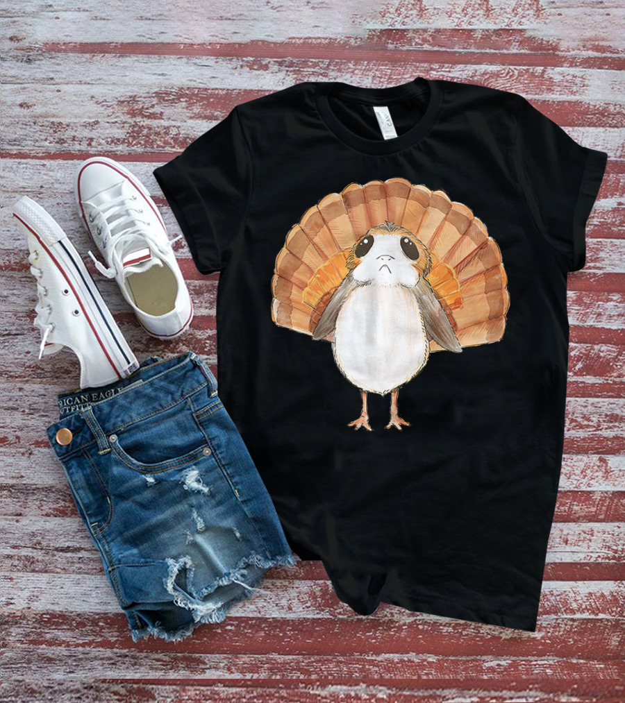 Star Wars Porg Turkey Thanksgiving Feathers T-Shirt