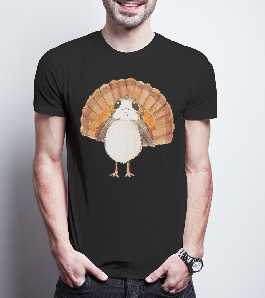 Star Wars Porg Turkey Thanksgiving Feathers T-Shirt
