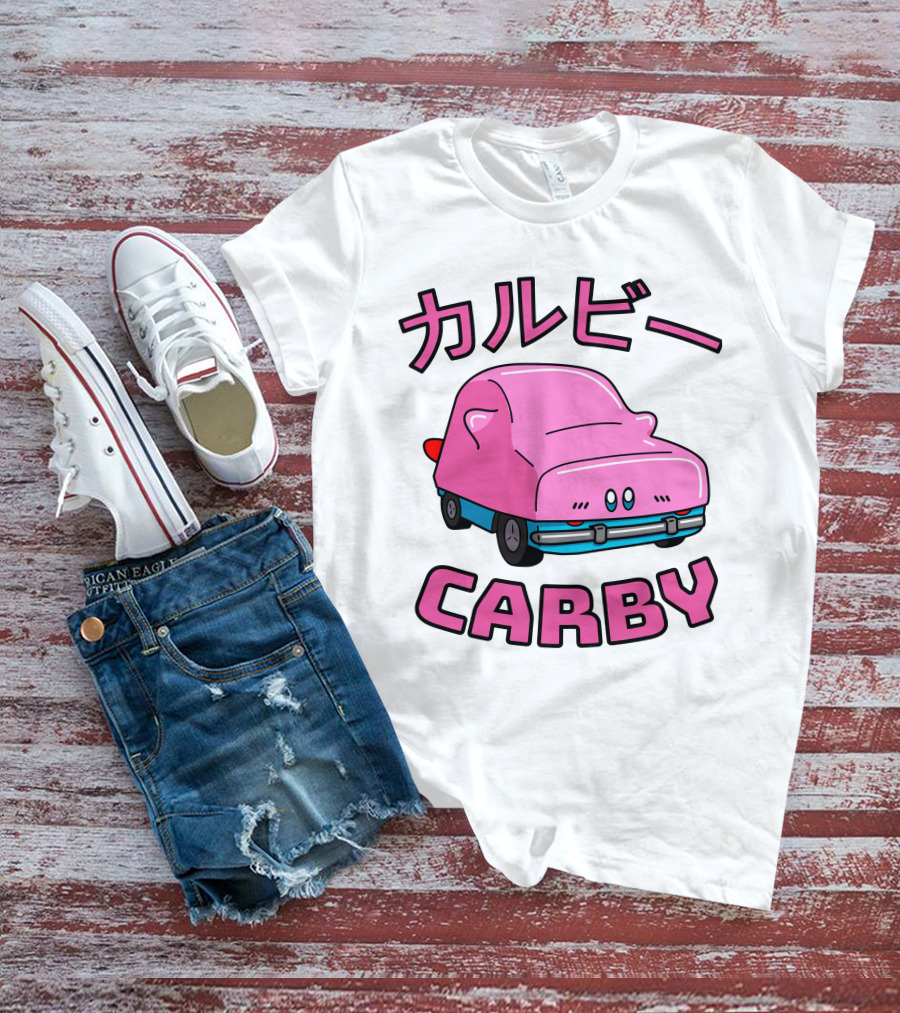 Carby Ruby Innes カルビー Pink Car Character T-Shirt