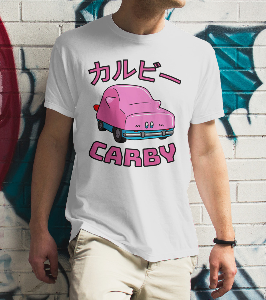 Carby Ruby Innes カルビー Pink Car Character T-Shirt