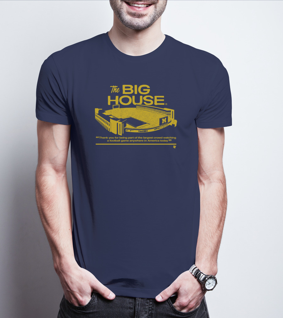 The Big House Stadium M Football Game Largest Crowd America T-Shirt