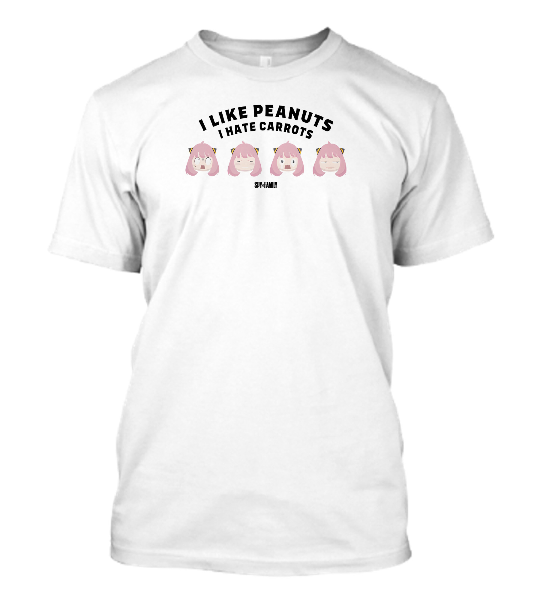 SPY-FAMILY I Like Peanuts I Hate Carrots Anya Expressions T-Shirt