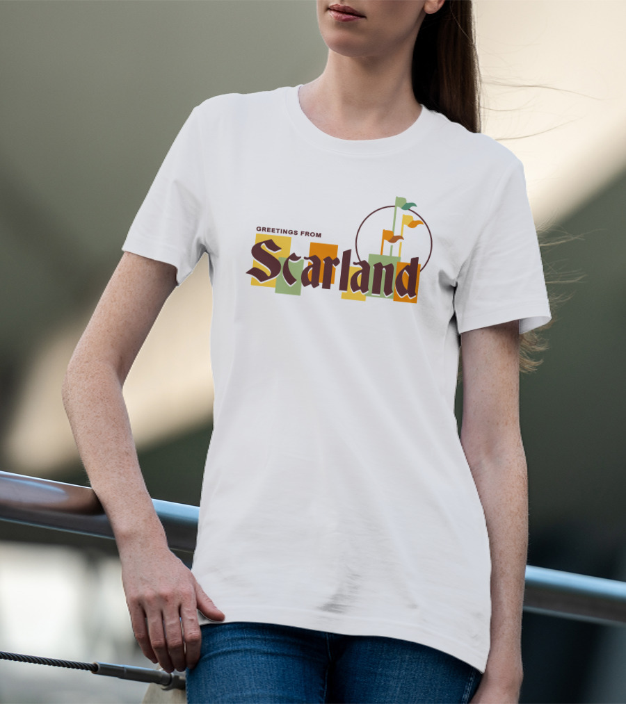 Greetings From Scarland Vintage Flags And Circles T-Shirt