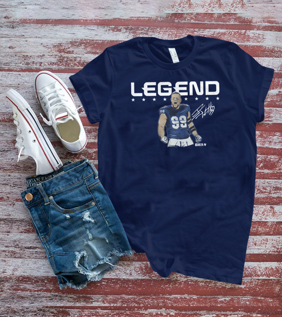 Breakingt Merch J.J. Watt Legend Number 99 Victory Pose T-Shirt
