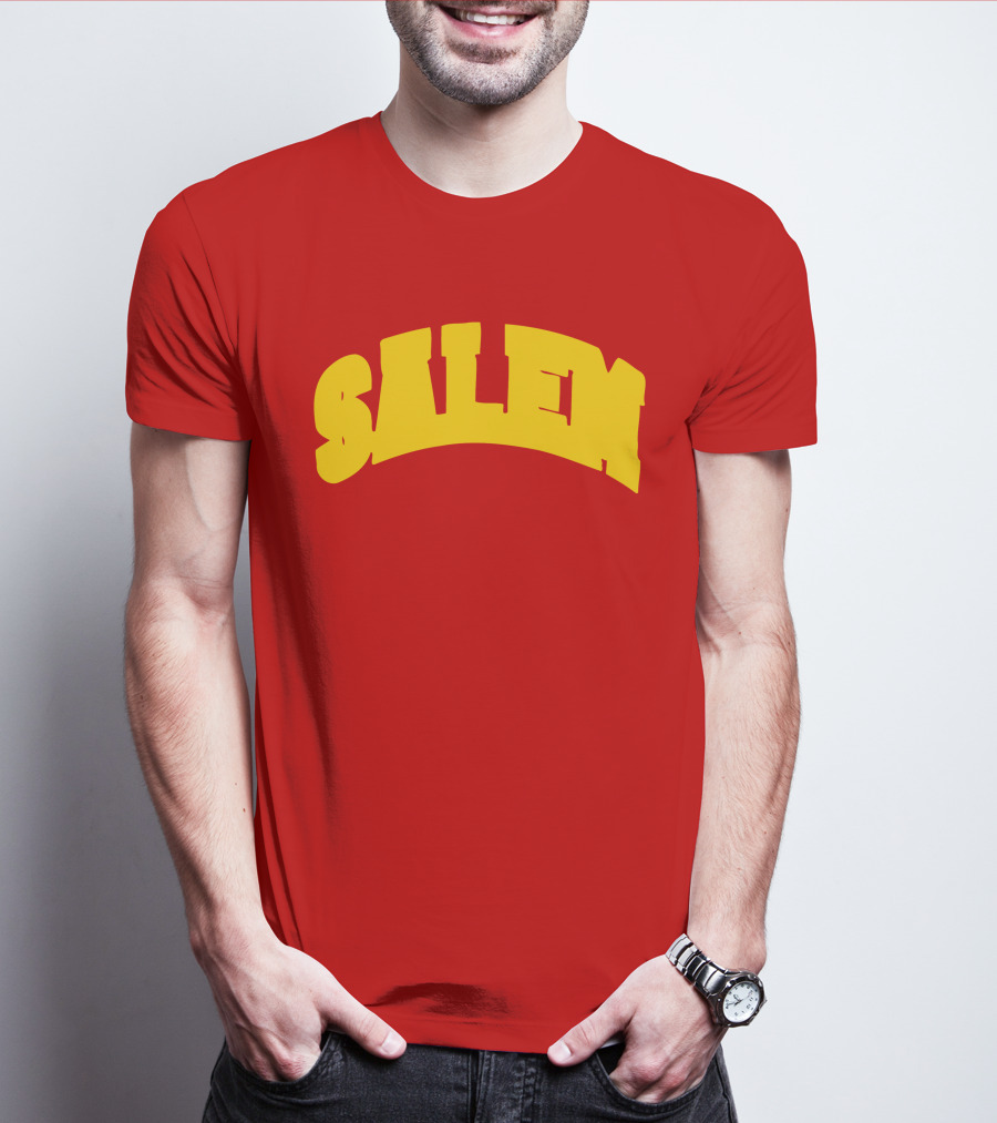 Salem Bold Yellow Arch On Red T-Shirt