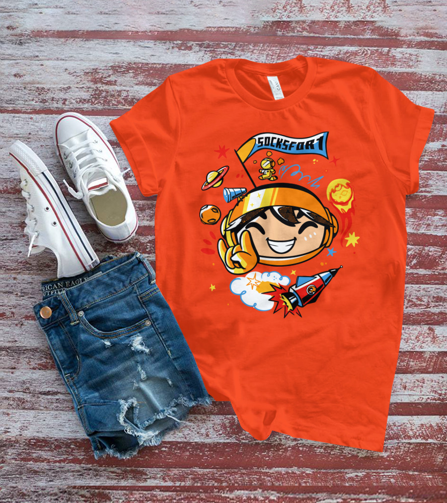 Socksfor1 Chibi Astronaut Space Adventure Merch T-Shirt