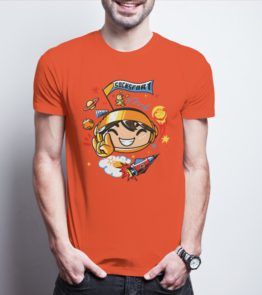 Socksfor1 Chibi Astronaut Space Adventure Merch T-Shirt