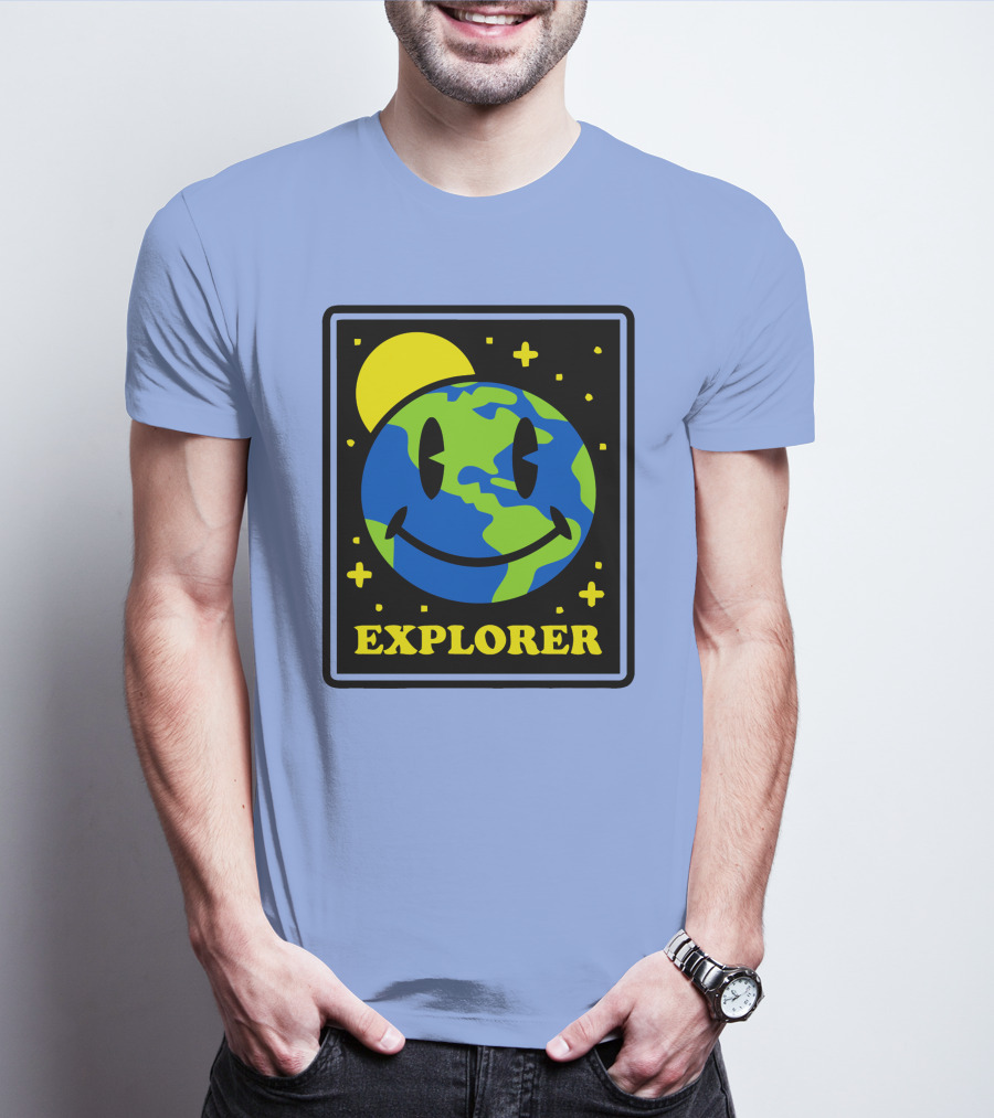 Socksfor1 Merch Explorer Earth Smiley T-Shirt
