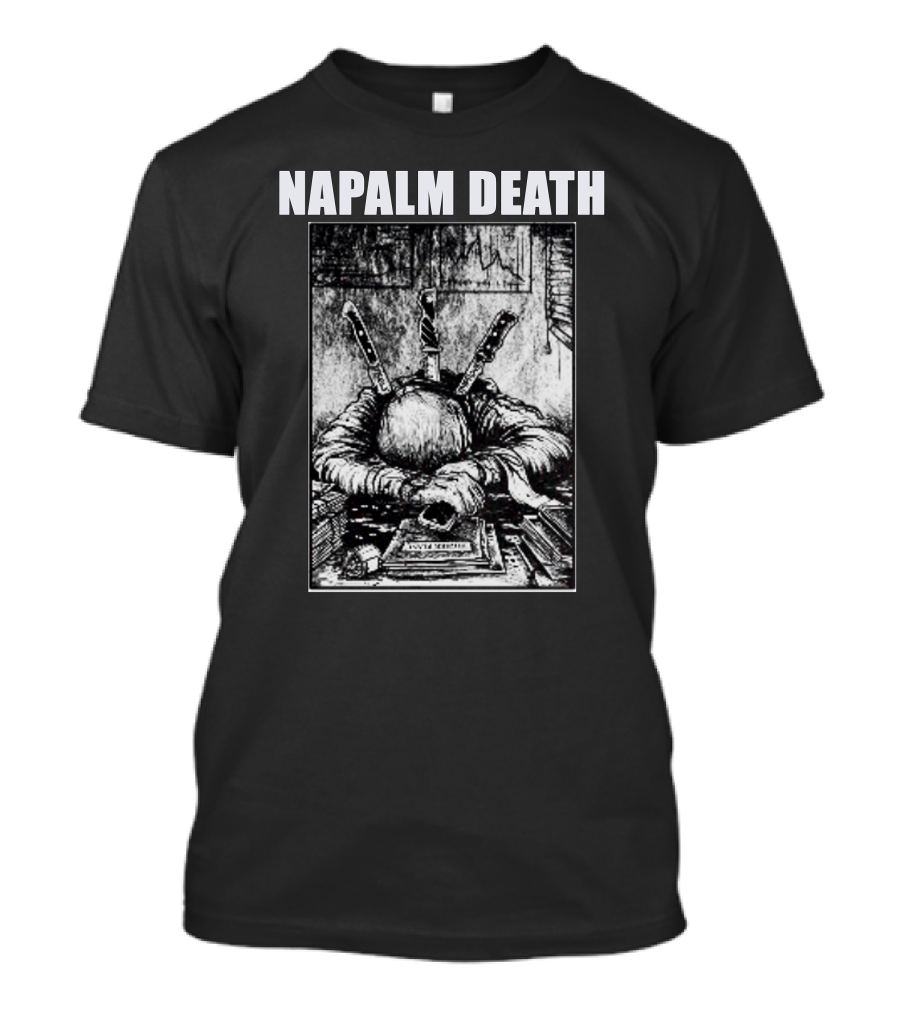 Napalm Death Knife-Wielding Figure Art Merch T-Shirt
