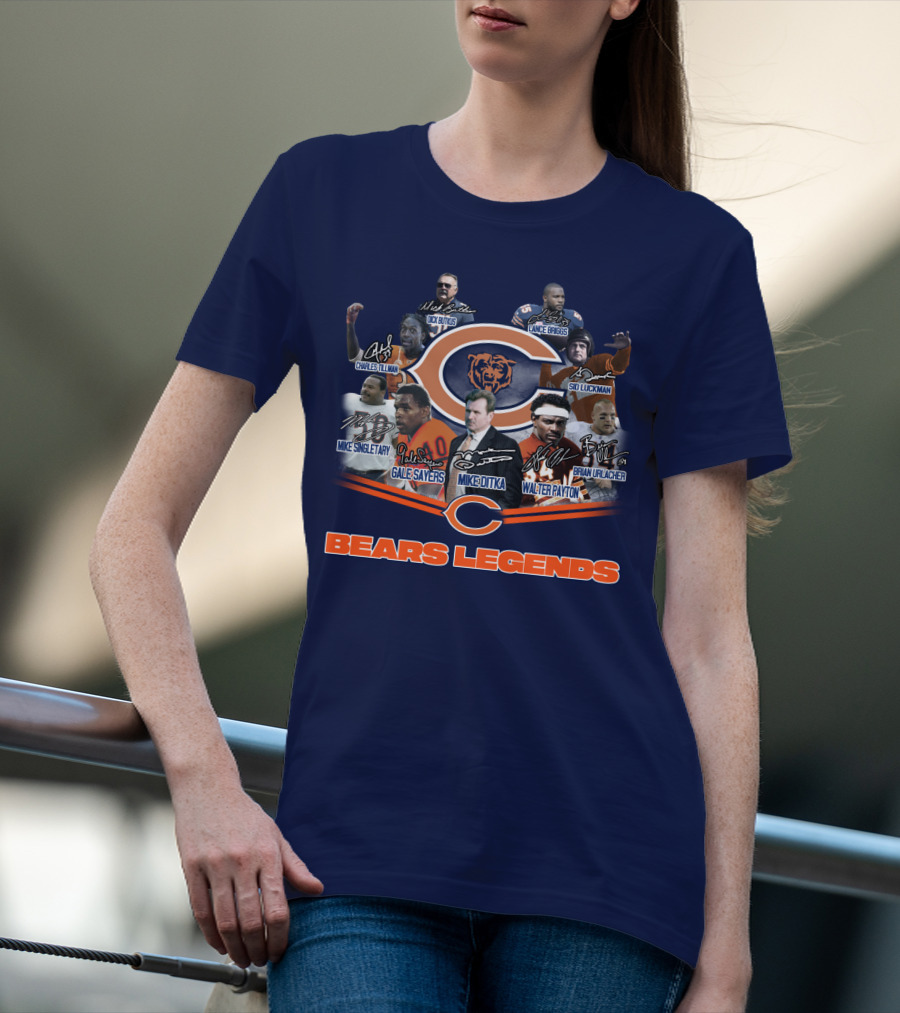 Bears Legends Dick Butkus Charles Tillman Mike Singletary Gale Sayers Mike Ditka Lance Briggs Sid Luckman Walter Payton Brian Urlacher T-Shirt