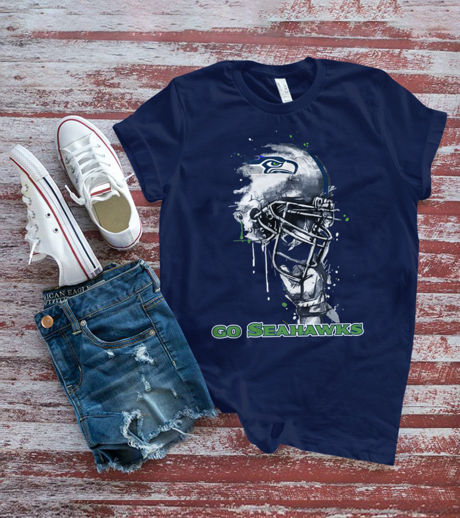 Go Seahawks Seahawks Helmet T-Shirt
