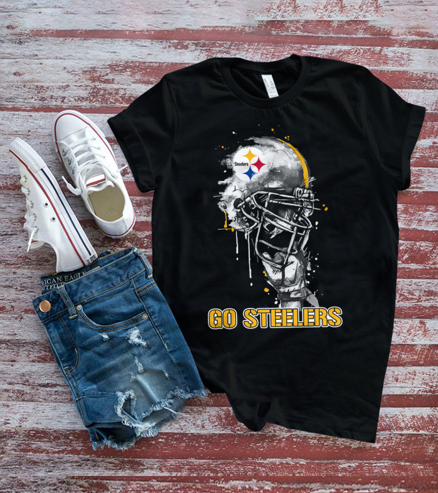 Steelers Football Skull Helmet Go Steelers T-Shirt