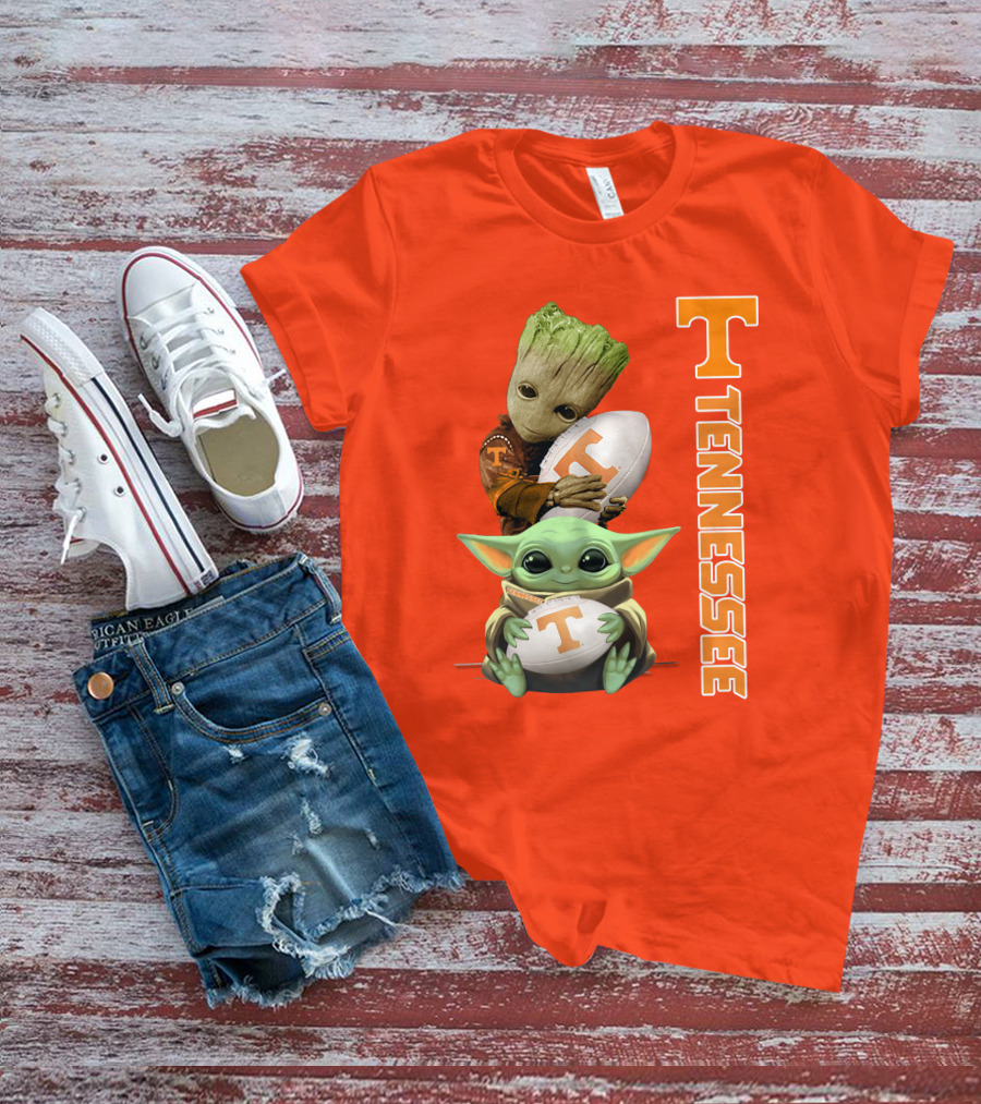 Groot Baby Yoda Tennessee Football T-Shirt