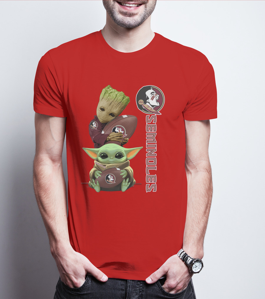 Seminoles Baby Groot And Baby Yoda Football Collaboration T-Shirt