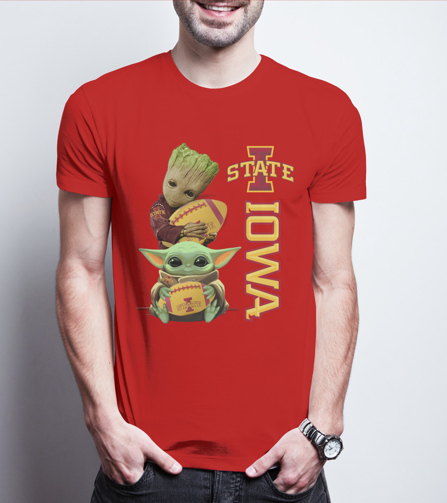 Iowa State Groot And Baby Yoda Football T-Shirt
