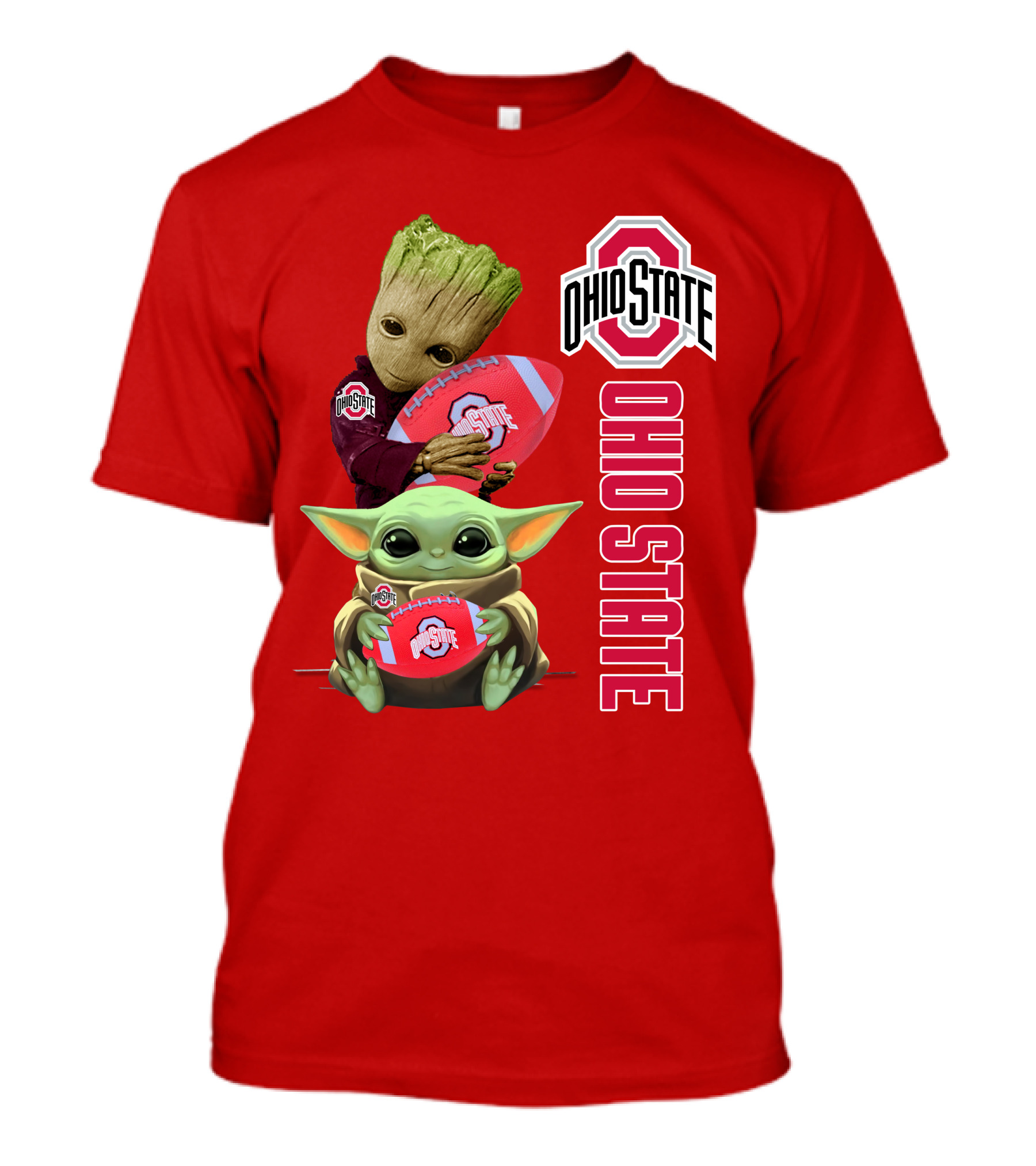 Ohio State Groot Baby Yoda Football T-Shirt