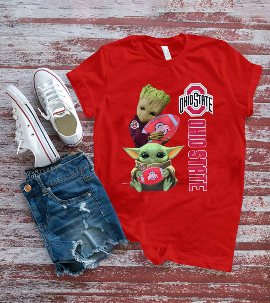Ohio State Groot Baby Yoda Football T-Shirt