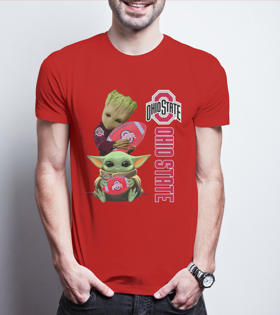 Ohio State Groot Baby Yoda Football T-Shirt