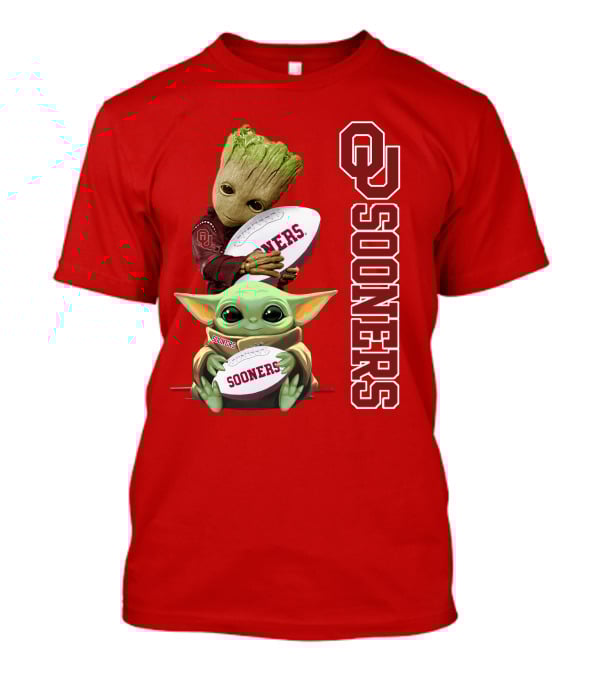 Ou Sooners Groot Baby Yoda Football T-Shirt