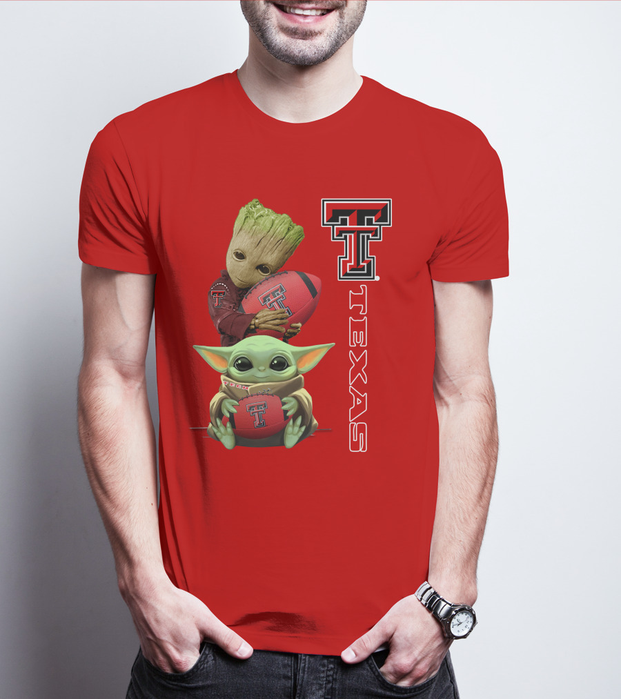Groot Baby Yoda Texas Tech Football T-Shirt
