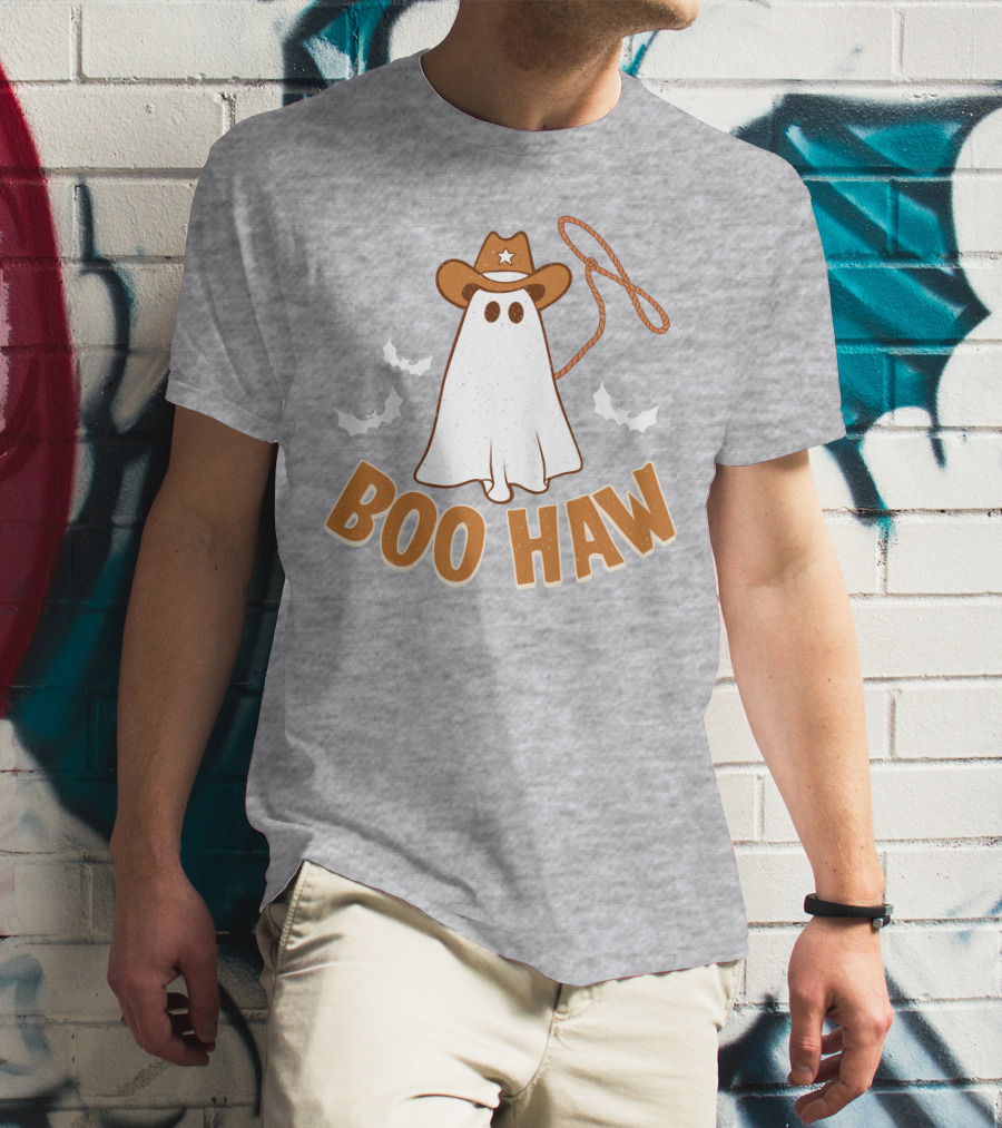 Boo Haw Western Ghost Cowboy Halloween T-Shirt