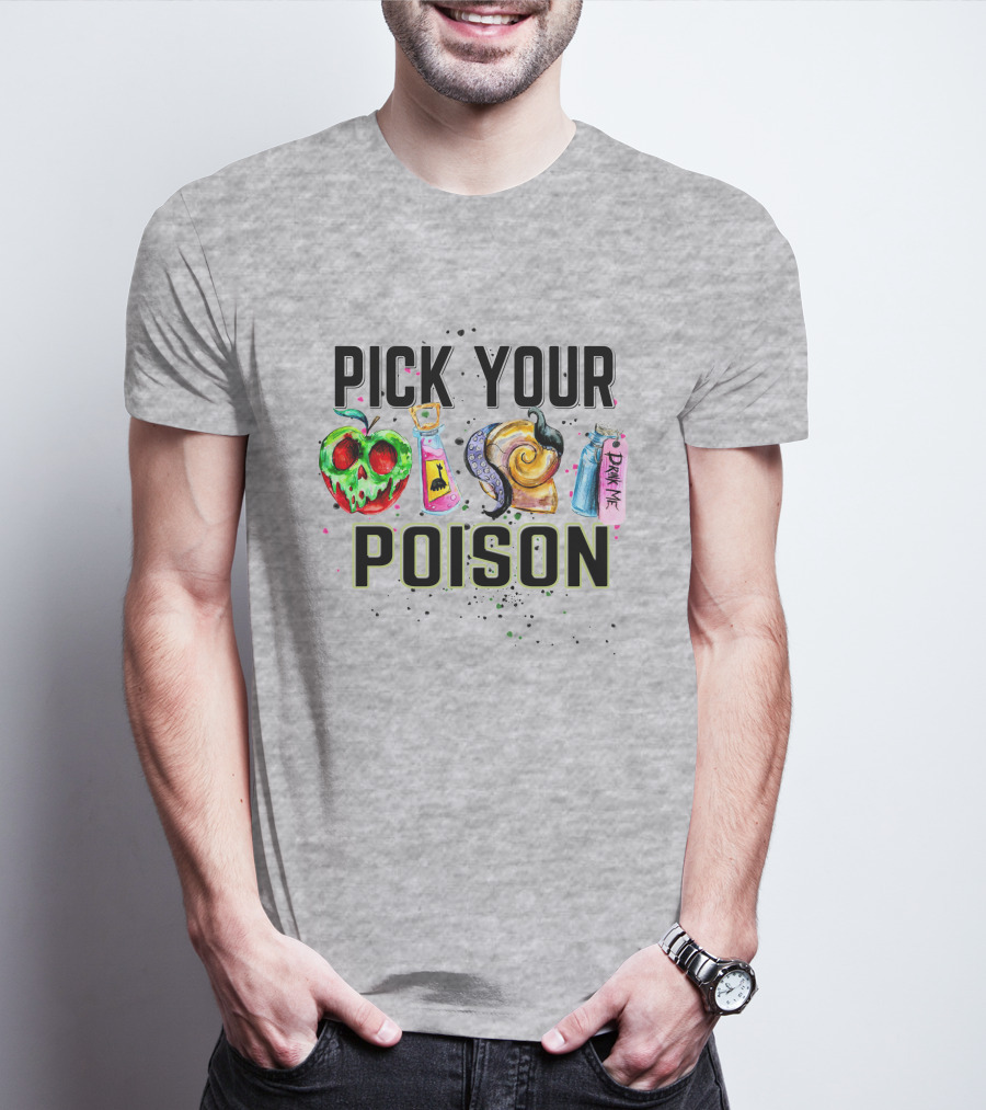 Pick Your Poison Halloween Skull Apple Potion Snail Drink Me T-Shirt