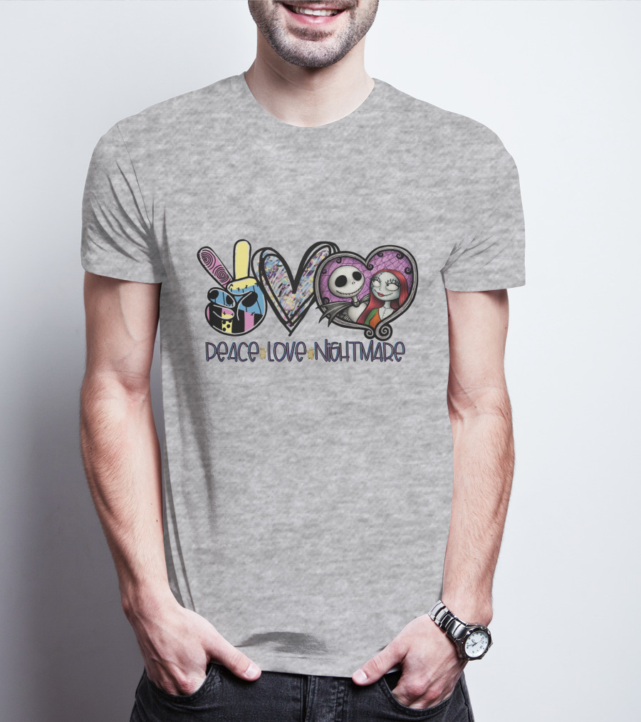 Peace Love Nightmare Before Christmas Halloween T-Shirt