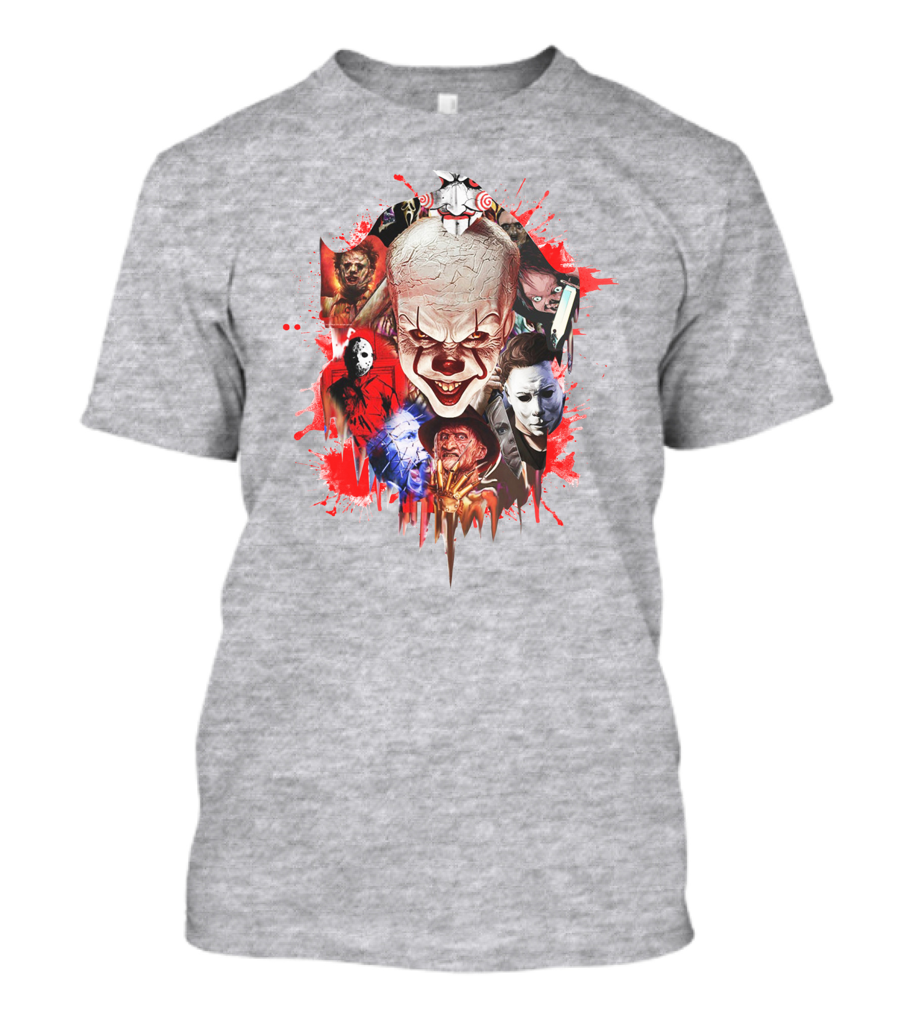 Halloween Killers Pennywise Michael Myers Freddy Krueger Jason Voorhees Jigsaw Horror Icons T-Shirt
