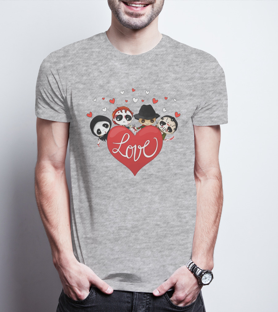 Love Horror Movie Chibi Quartet Valentine T-Shirt