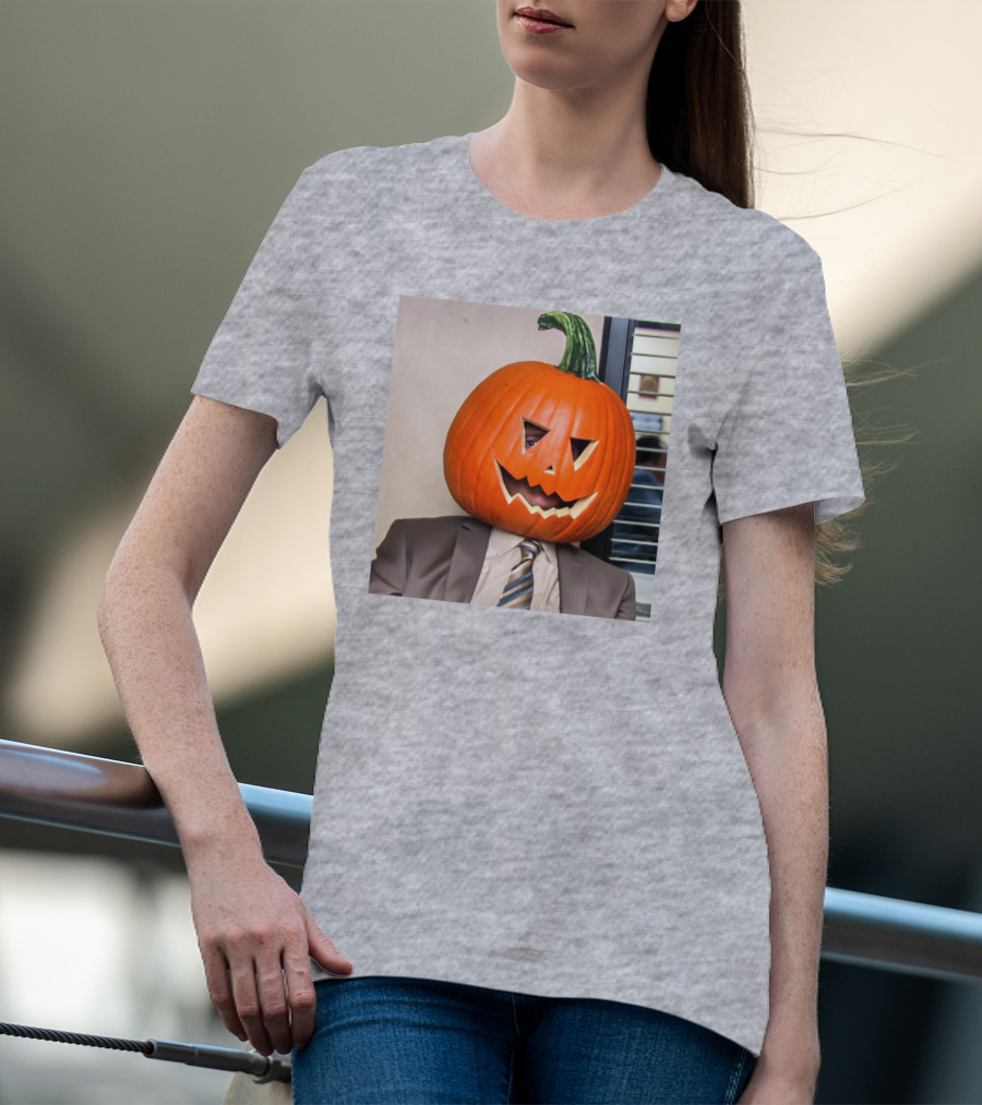 Office Halloween Pumpkin Head Costume T-Shirt