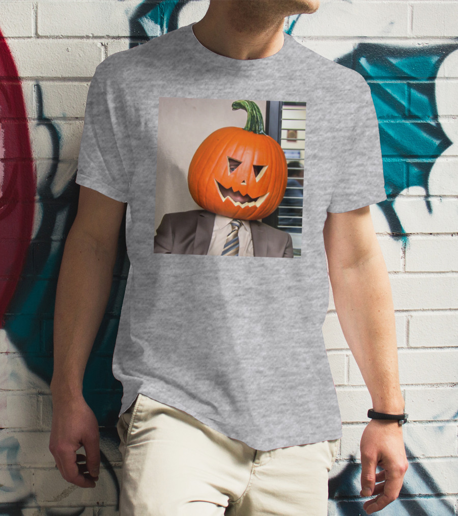 Office Halloween Pumpkin Head Costume T-Shirt